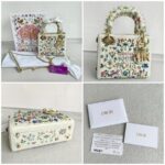 Christian Dior Lady Dior Mini Limited Edition White Leather with Gold Hardware #RTLC-4 - Image 3