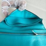 Hermes Bearn Long Wallet Blue Mysore Leather with Palladium Plated Hardware Bag #RTTE-2 - Image 21