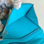 Hermes Bearn Long Wallet Blue Mysore Leather with Palladium Plated Hardware Bag #RTTE-2 - Image 23