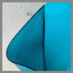 Hermes Bearn Long Wallet Blue Mysore Leather with Palladium Plated Hardware Bag #RTTE-2 - Image 25