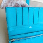 Hermes Bearn Long Wallet Blue Mysore Leather with Palladium Plated Hardware Bag #RTTE-2 - Image 15