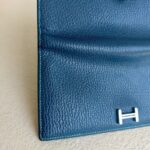 Hermes Bearn Long Wallet Blue Mysore Leather with Palladium Plated Hardware Bag #RTTE-2 - Image 3