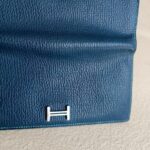 Hermes Bearn Long Wallet Blue Mysore Leather with Palladium Plated Hardware Bag #RTTE-2 - Image 4