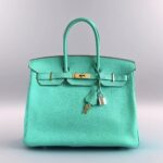 Hermes Birkin 35cm Turquoise Togo Leather with Palladium Plated Hardware #RELE-1