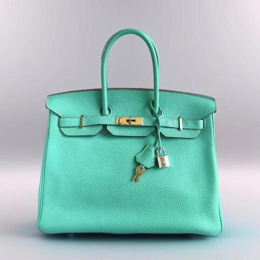 Hermes Birkin 35cm Turquoise Togo Leather with Palladium Plated Hardware #RELE-1