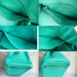 Hermes Birkin 35cm Turquoise Togo Leather with Palladium Plated Hardware #RELE-1 - Image 8