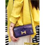 Hermes Constance To Go Long Wallet Blue Encre Alligator with Gold Hardware #EEEE-1 - Image 32