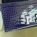 Hermes Constance To Go Long Wallet Blue Encre Alligator with Gold Hardware #EEEE-1 - Image 13