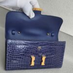 Hermes Constance To Go Long Wallet Blue Encre Alligator with Gold Hardware #EEEE-1 - Image 11