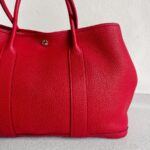Hermes Garden Party 36cm Red Leather with Palladium Hardware #RTTY-2 - Image 6