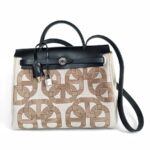 Hermes Herbag Zip 31cm H Plume Canvas with "Circuit 24" Motif and Palladium Hardware #RTSE-1