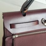 Hermes Herbag Zip 31cm Maroon Canvas with Leather and Palladium Hardware #RTOR-1 - Image 18
