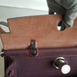 Hermes Herbag Zip 31cm Maroon Canvas with Leather and Palladium Hardware #RTOR-1 - Image 27