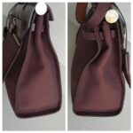 Hermes Herbag Zip 31cm Maroon Canvas with Leather and Palladium Hardware #RTOR-1 - Image 7