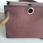 Hermes Herbag Zip 31cm Maroon Canvas with Leather and Palladium Hardware #RTOR-1 - Image 3