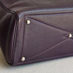 Hermes Victoria Dark Purple Clemence Leather with Palladium Hardware #RTSC-1 - Image 11