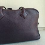 Hermes Victoria Dark Purple Clemence Leather with Palladium Hardware #RTSC-1 - Image 6