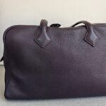 Hermes Victoria Dark Purple Clemence Leather with Palladium Hardware #RTSC-1 - Image 5