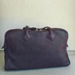 Hermes Victoria Dark Purple Clemence Leather with Palladium Hardware #RTSC-1 - Image 4