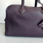 Hermes Victoria Dark Purple Clemence Leather with Palladium Hardware #RTSC-1 - Image 2