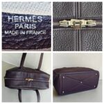 Hermes Victoria Dark Purple Clemence Leather with Palladium Hardware #RTSC-1 - Image 24