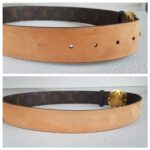 LV Belt Size 80cm Brown Monogram Coated Canvas with Leather And Gold Hardware #RUUS-61 - Image 5