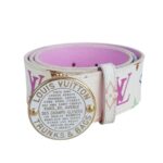 LV Belt Size 80cm Multicolor Coated Canvas with Leather And Gold Hardware #RUUS-59