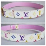 LV Belt Size 80cm Multicolor Coated Canvas with Leather And Gold Hardware #RUUS-59 - Image 4