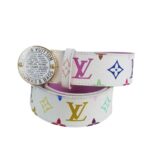 LV Belt Size 80cm Multicolor Coated Canvas with Leather And Gold Hardware #RUUS-59 - Image 2