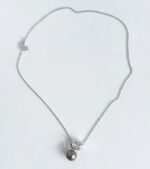 Mikimoto Necklace 18k White Gold with Diamond and Black Tahiti Pearl Jewellery #RTSK-9 - Image 2