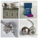 Mikimoto Necklace 18k White Gold with Diamond and Black Tahiti Pearl Jewellery #RTSK-9 - Image 8