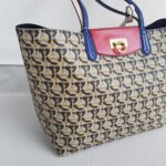 Salvatore Ferragamo Shopper Coated Canvas with Gold Hardware #RSSU-10 - Image 3