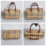 Burberry Boston Bag Light Cream/brown Coated Canvas/Leather and Gold Hardware #RTTT-4 - Image 2