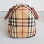 Burberry Boston Bag Light Cream/brown Coated Canvas/Leather and Gold Hardware #RTTT-4 - Image 8