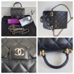 Chanel Micro Vanity Bag Black Lambskin with Light Gold Hardware #RTTE-6 - Image 4