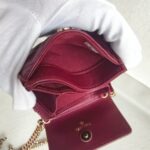 Chanel Mini Wallet on Chain Burgundy Lambskin with Light Gold Hardware #ROUS-1 - Image 21