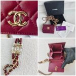 Chanel Mini Wallet on Chain Burgundy Lambskin with Light Gold Hardware #ROUS-1 - Image 2