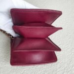 Chanel Mini Wallet on Chain Burgundy Lambskin with Light Gold Hardware #ROUS-1 - Image 10