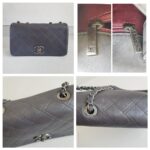 Chanel New Chic Flap Shoulder Bag Grey Calfskin with Antique Silver Hardware #RERC-5 - Image 18