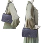 Chanel New Chic Flap Shoulder Bag Grey Calfskin with Antique Silver Hardware #RERC-5 - Image 30