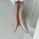 Chanel O'Case Clutch Metallic Gold Leather with Silver Hardware #ROER-9 - Image 9