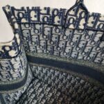 Christian Dior Book Tote Large Blue Canvas with Leather and Gold Hardware #ROUS-3 - Image 33