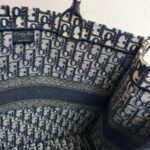 Christian Dior Book Tote Large Blue Canvas with Leather and Gold Hardware #ROUS-3 - Image 34