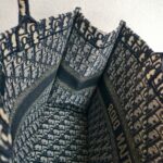 Christian Dior Book Tote Large Blue Canvas with Leather and Gold Hardware #ROUS-3 - Image 30