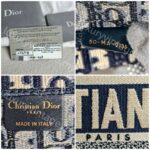 Christian Dior Book Tote Large Blue Canvas with Leather and Gold Hardware #ROUS-3 - Image 28