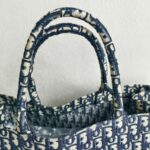 Christian Dior Book Tote Large Blue Canvas with Leather and Gold Hardware #ROUS-3 - Image 22