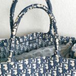 Christian Dior Book Tote Large Blue Canvas with Leather and Gold Hardware #ROUS-3 - Image 21