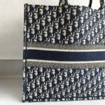 Christian Dior Book Tote Large Blue Canvas with Leather and Gold Hardware #ROUS-3 - Image 5