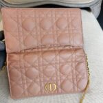 Christian Dior Caro Pouch with Chain Beige Lambskin with Gold Hardware #ROUU-1 - Image 7