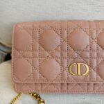 Christian Dior Caro Pouch with Chain Beige Lambskin with Gold Hardware #ROUU-1 - Image 3
